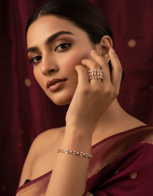 Rose Royale Bangle & Statement Ring Set