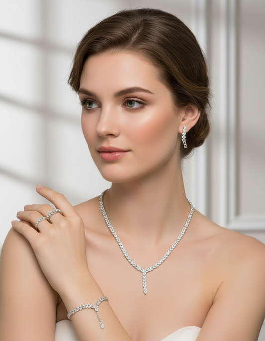 Azure Royale Silver Necklace Set 925 Certified Silver