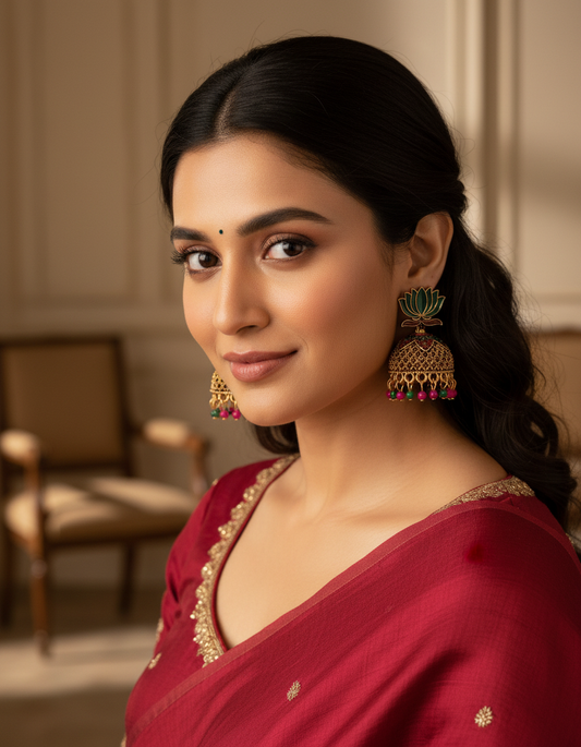 Lotus Jhumka Heritage Earrings – Multi Color Variants