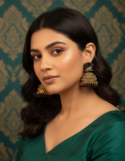 Lotus Jhumka Heritage Earrings – Multi Color Variants