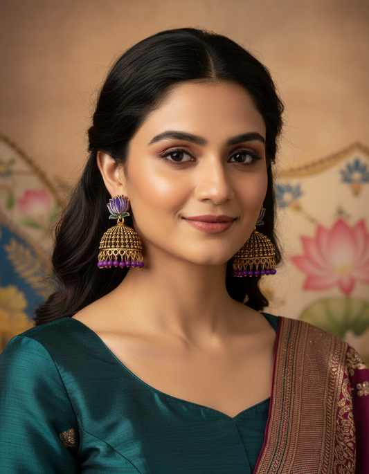 Lotus Jhumka Heritage Earrings – Multi Color Variants