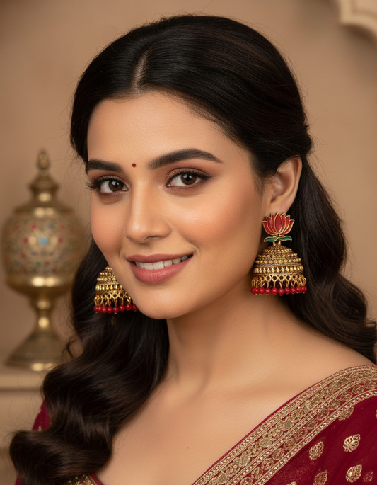 Lotus Jhumka Heritage Earrings – Multi Color Variants