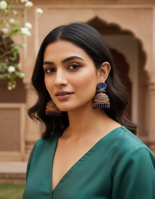 Lotus Jhumka Heritage Earrings – Multi Color Variants