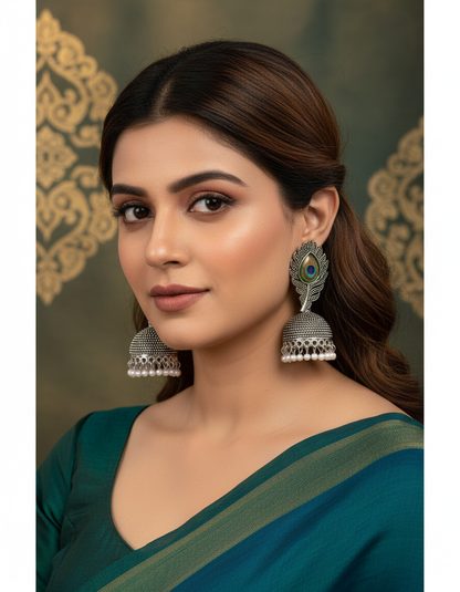 Peacock Grace Jhumka Earrings