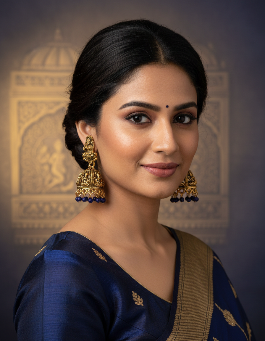 Lakshmi Temple Heritage Jhumka Earrings