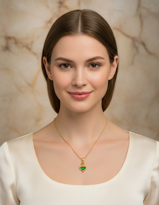 Emerald Grace Invisible Chain Pendant