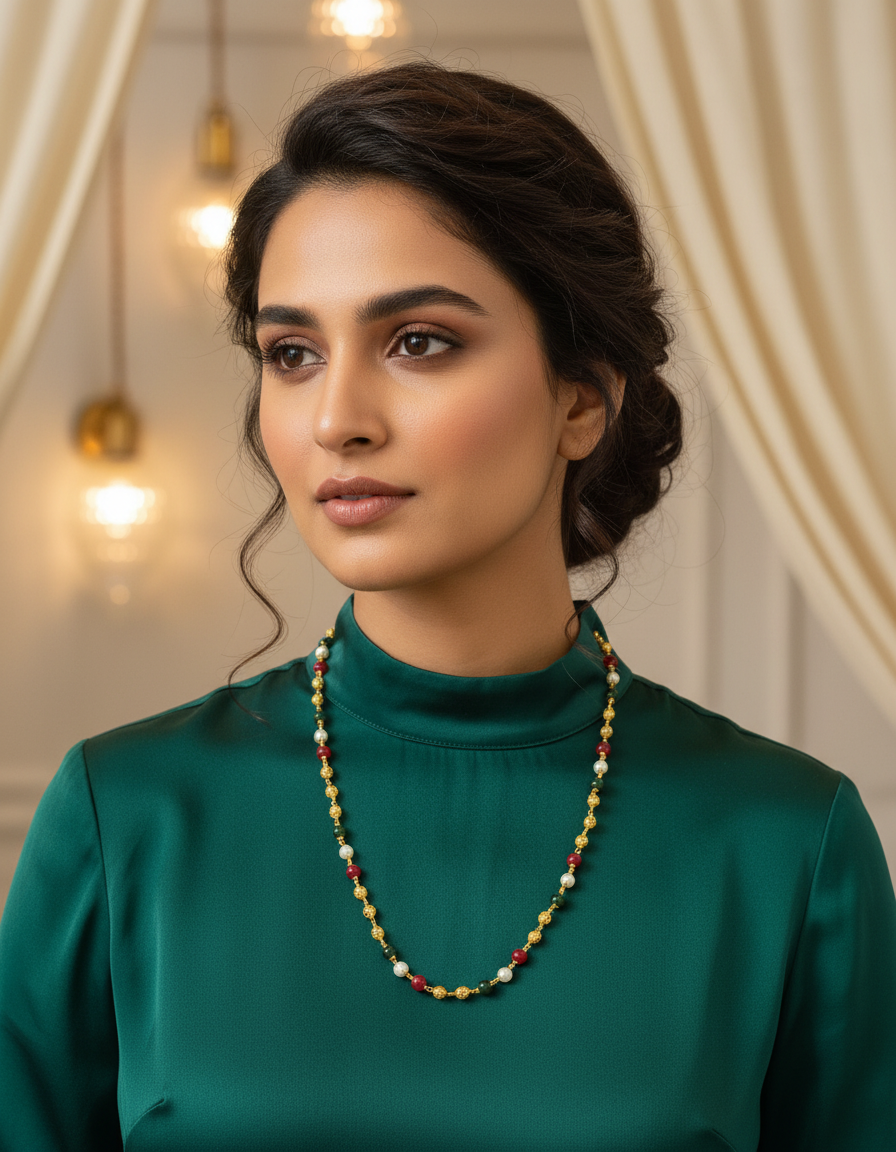 Multi-Colour Beaded Long Necklace