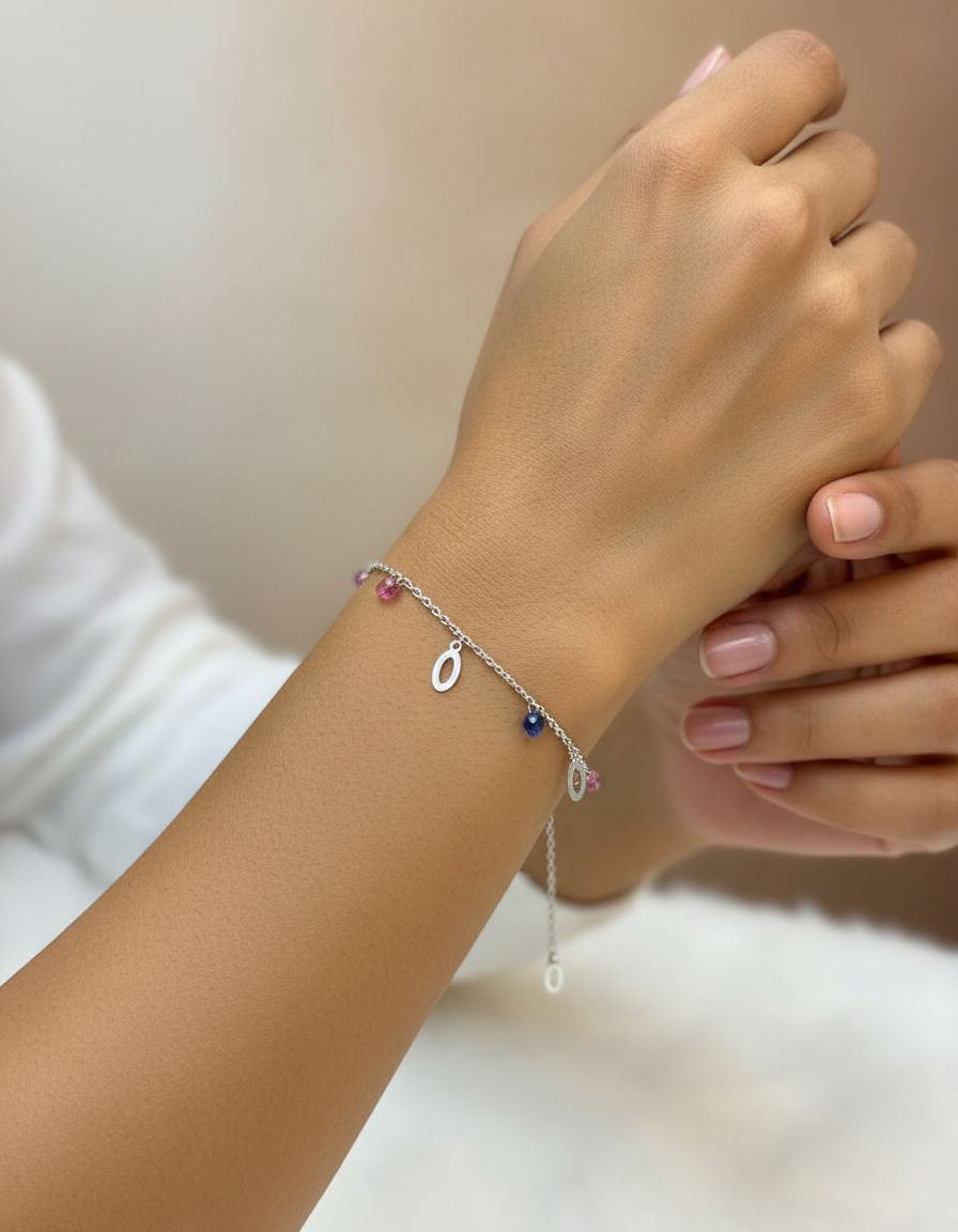 Multi-Charm Bracelet with Crystal Accents