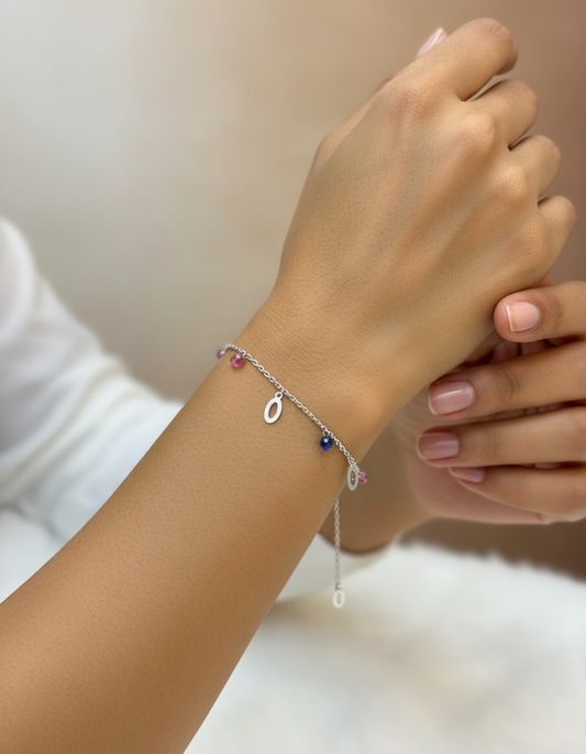 Multi-Charm Bracelet with Crystal Accents