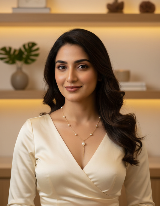 Pearl Drop Tassel Necklace