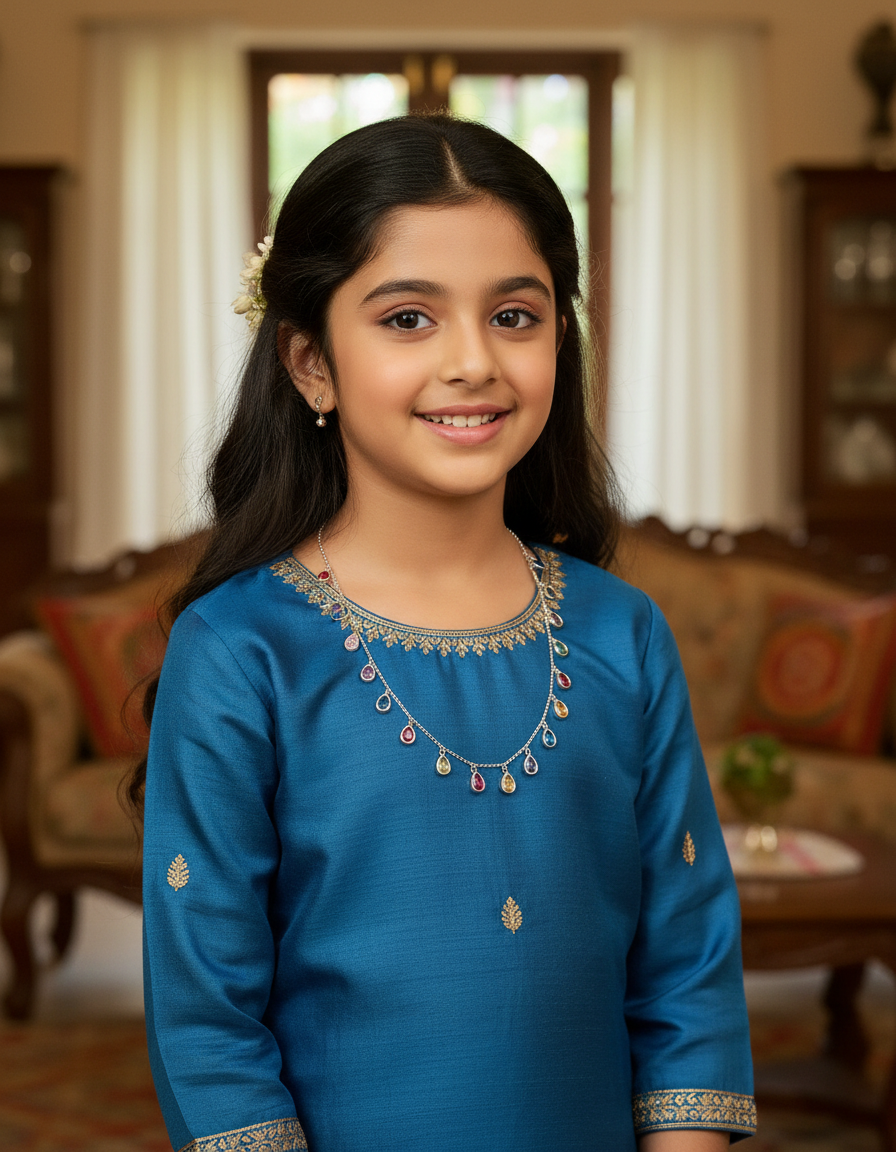 Teardrop Spectrum Silver Necklace