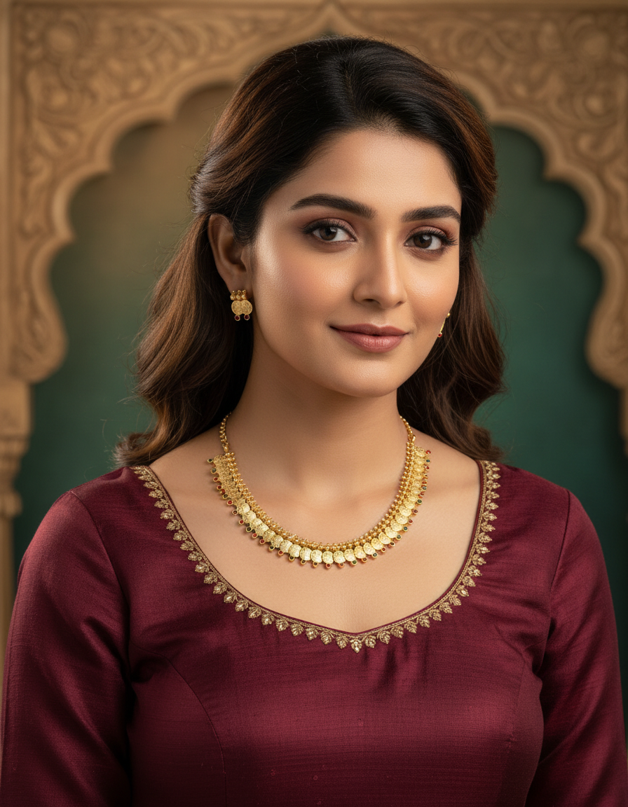 Temple Coin Cascade Necklace Set