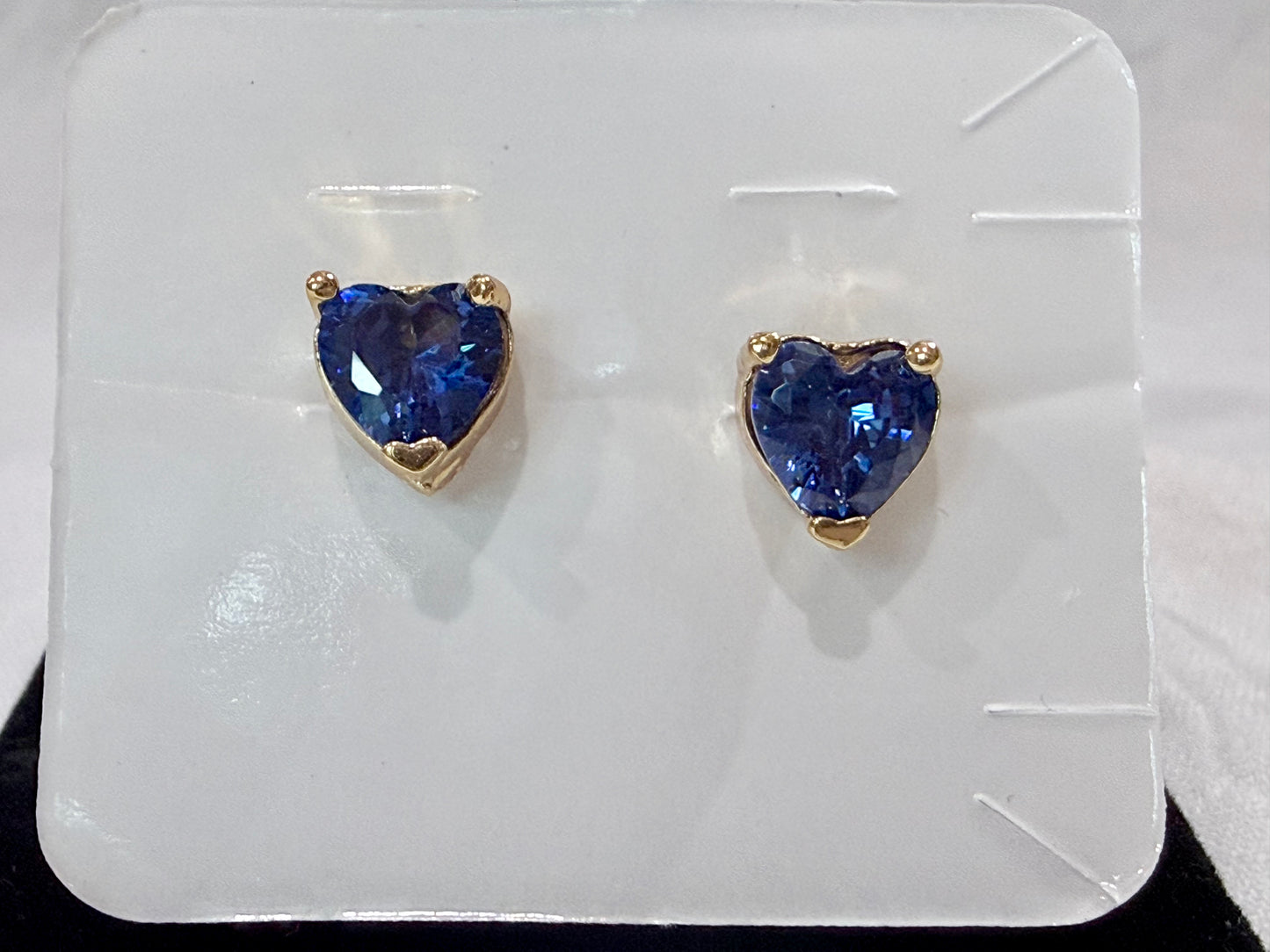 Ocean Heart Blue Stone Stud Earrings
