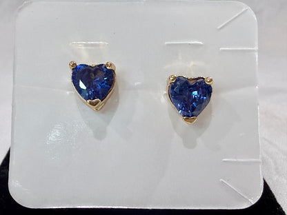 Ocean Heart Blue Stone Stud Earrings