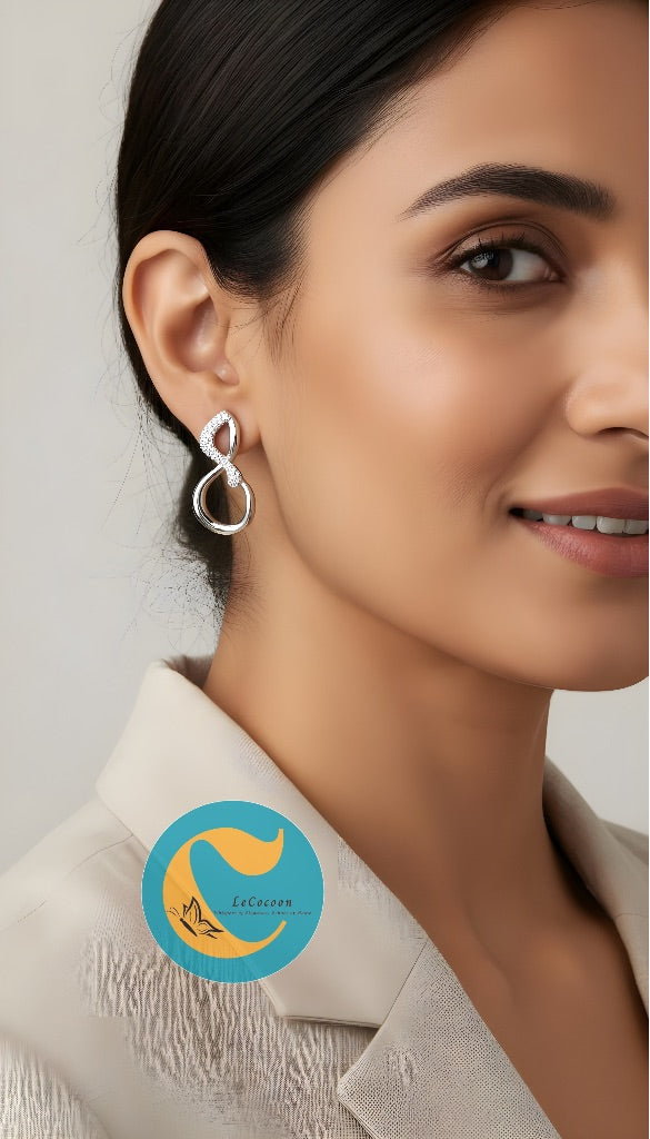 Silver Infinity Loop Designer Earrings