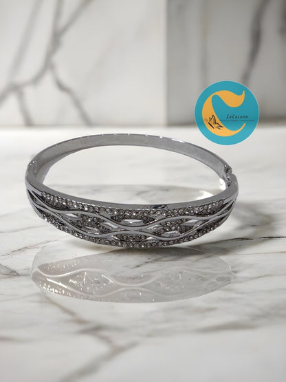 Twilight Weave Crystal Bangle