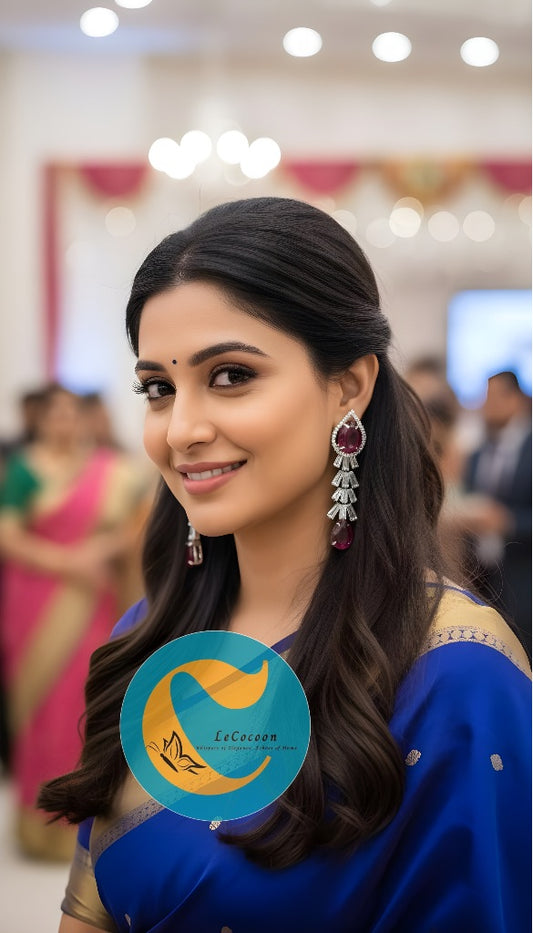 Rosé Luxe American Diamond Long Drop Earrings