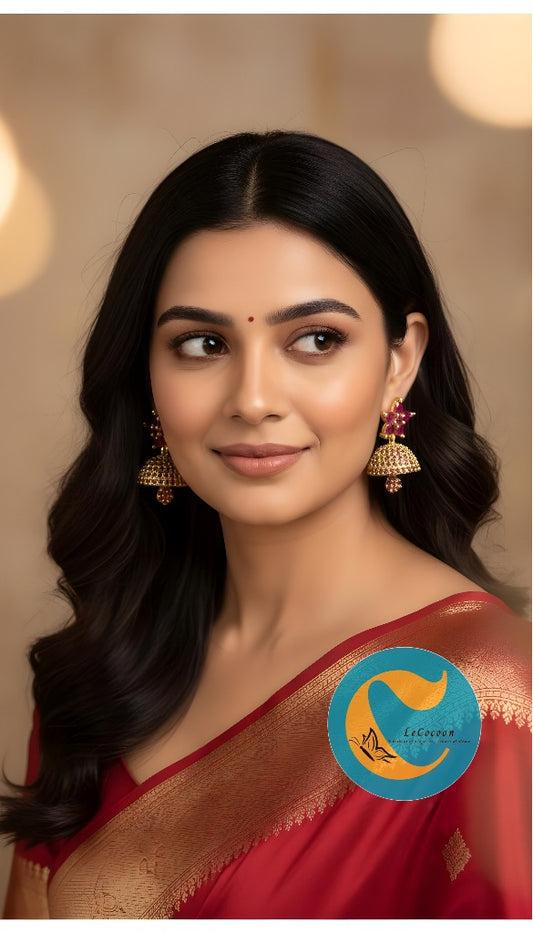 Blossom Charm American Diamond Floral Jhumka Earrings