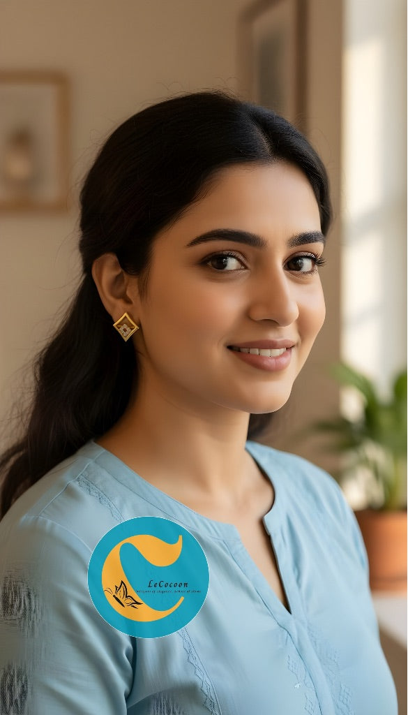 Crimson Glint American Diamond Stud Earrings