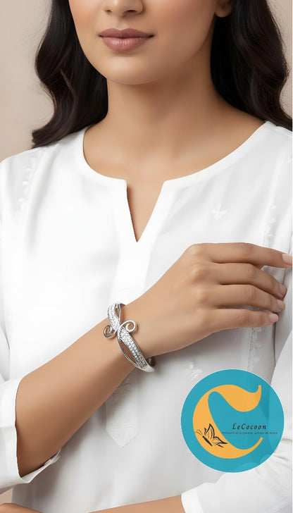 Ethereal Swirl Crystal Bangle