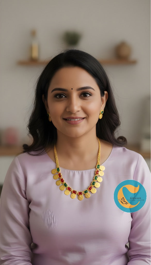 Coin Necklace Set with Earrings