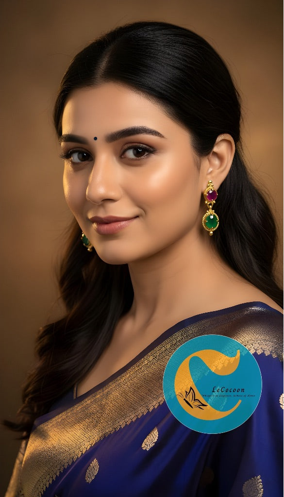 Dual Grace Ruby–Emerald Drop Earrings