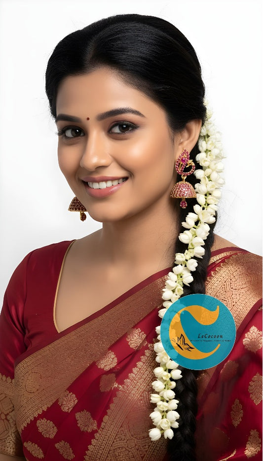 Rosy Radiance American Diamond Jhumka Earrings