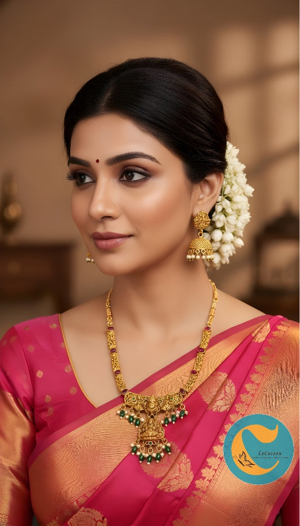 Pendant Necklace Set with Jhumkas