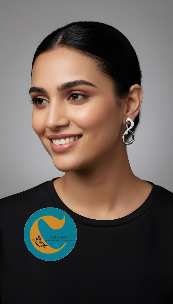 Silver Infinity Loop Designer Earrings