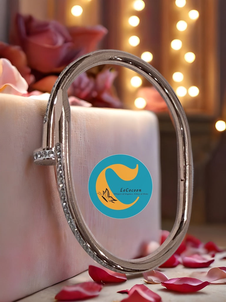 Nailhead Elegance Crystal Bangle