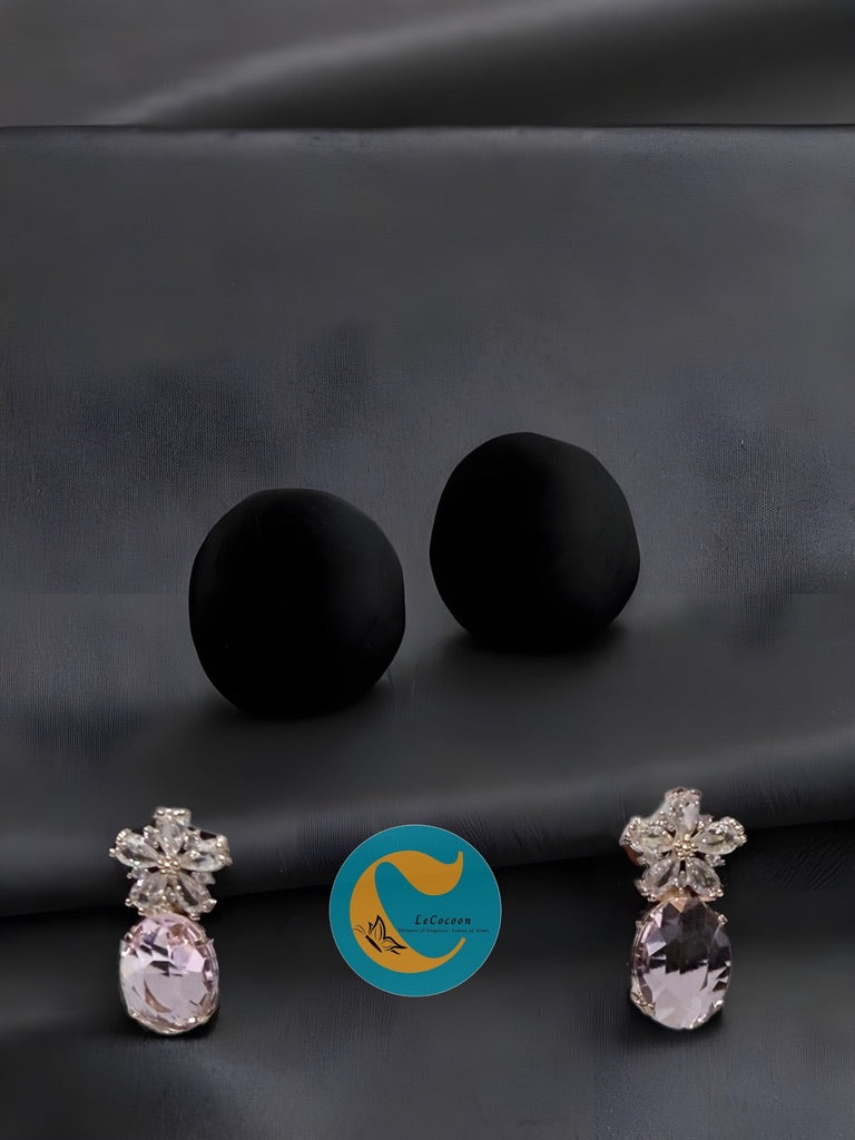 Crystal Bloom American Diamond Drop Earrings