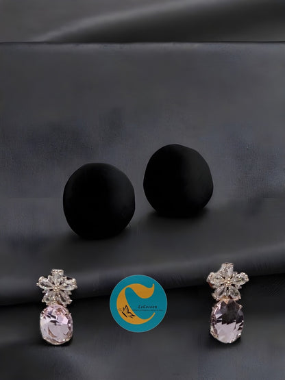 Crystal Bloom American Diamond Drop Earrings