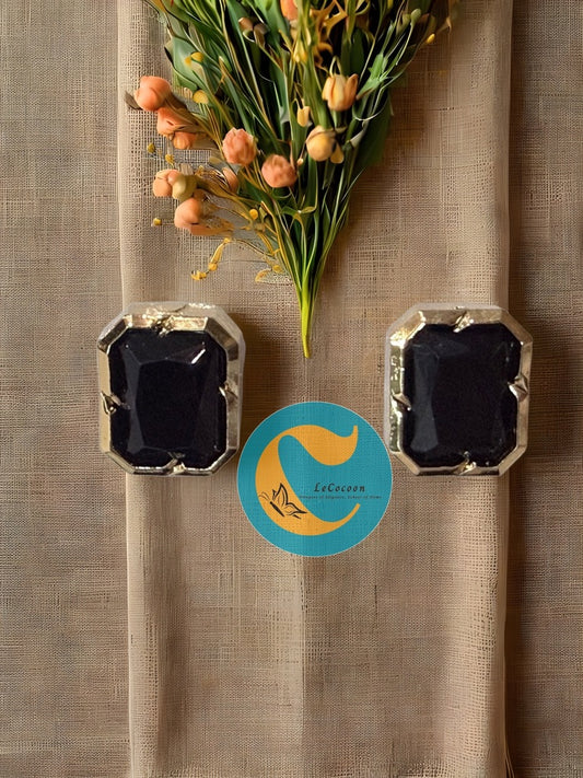 Midnight Allure American Diamond Stud Earrings