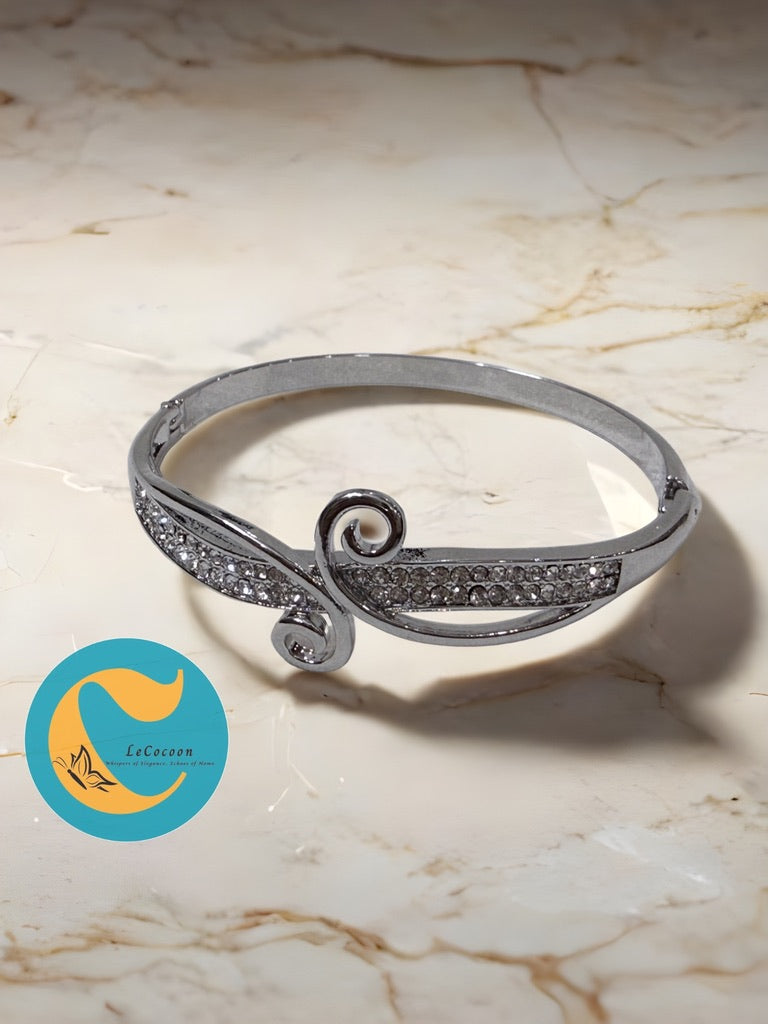 Ethereal Swirl Crystal Bangle