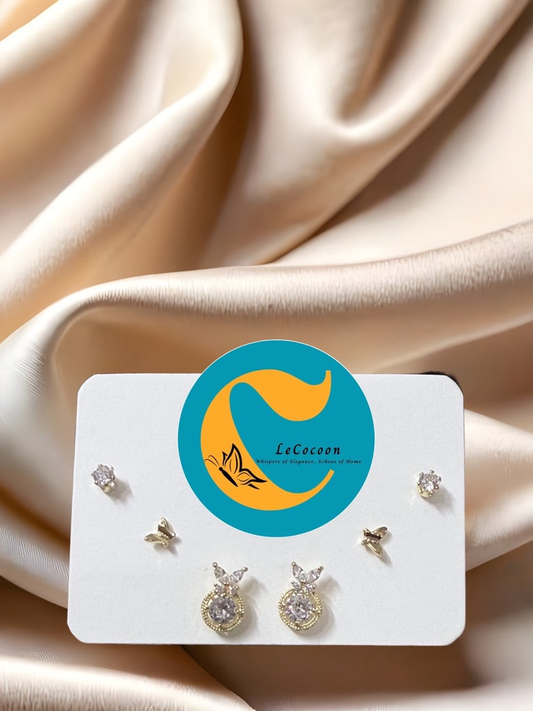 Butterfly Sparkle Trio Earring Set