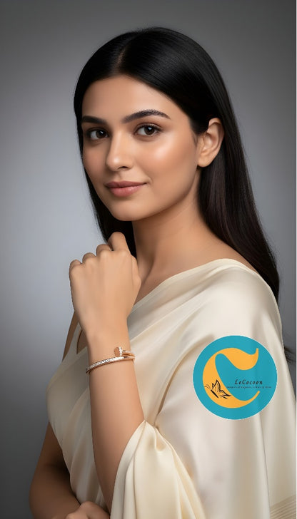 Nailhead Elegance Crystal Bangle