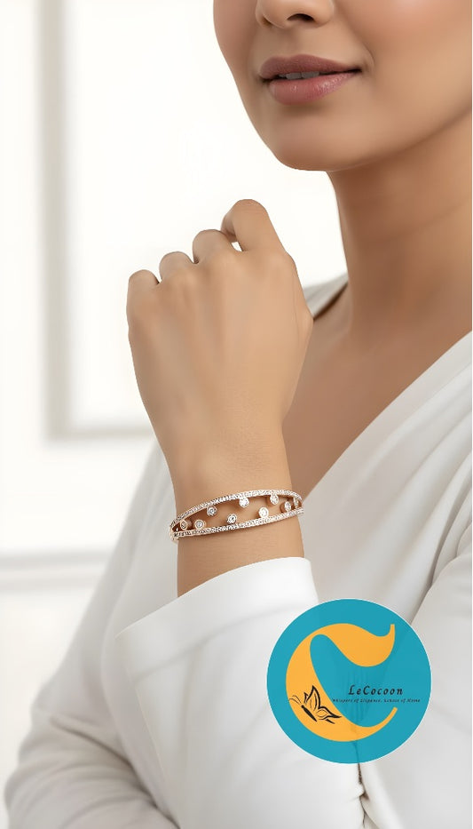 Celestial Gleam Open Crystal Bangle