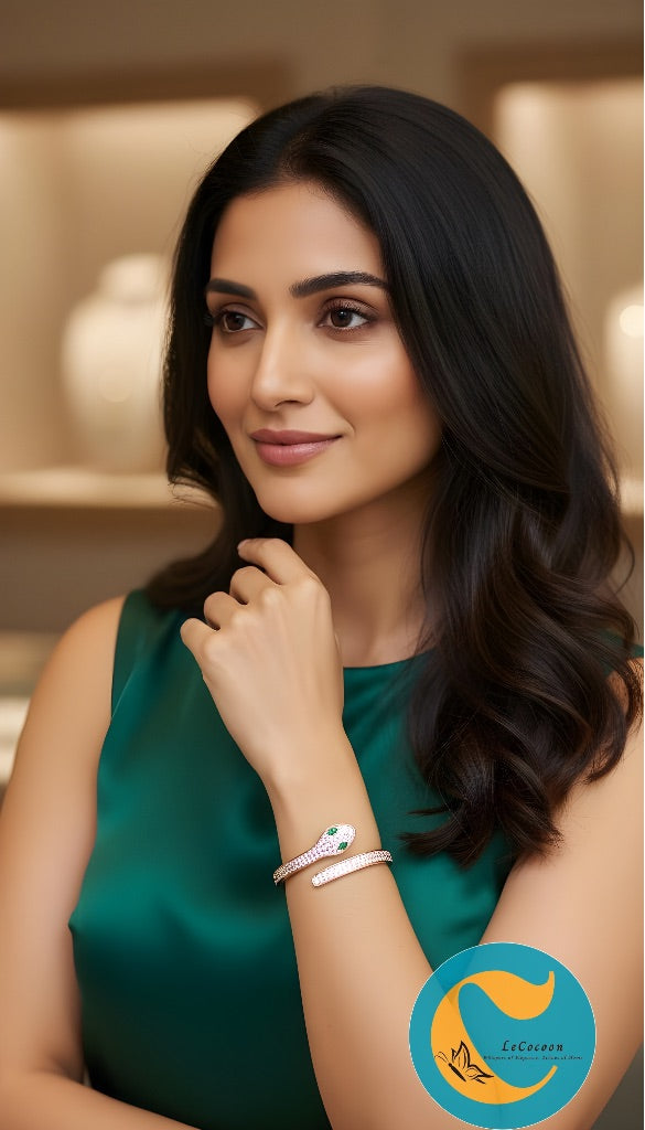 Serpentine Grace Crystal Bangle