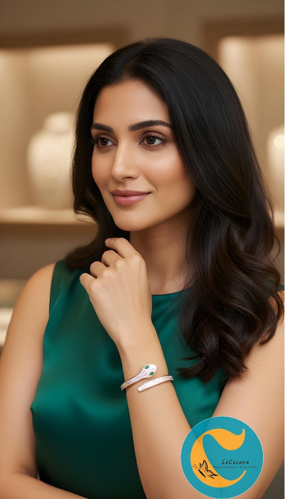 Serpentine Grace Crystal Bangle