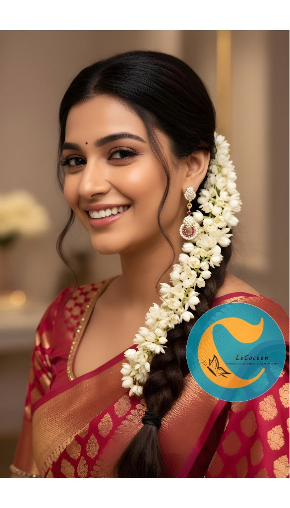 Rosette Gleam Pink American Diamond Dangler Earrings