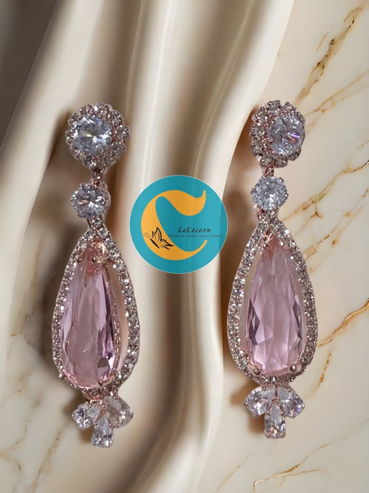 Rosé Whisper Teardrop Earrings