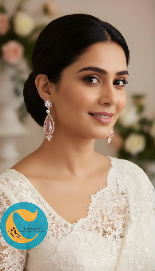 Rosé Whisper Teardrop Earrings