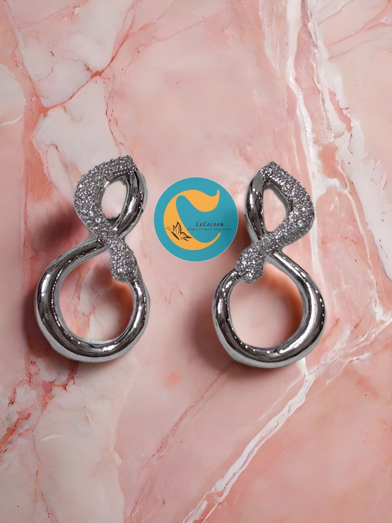Silver Infinity Loop Designer Earrings