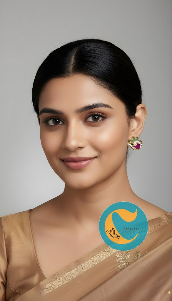 Bloom Aura American Diamond Stud Earrings