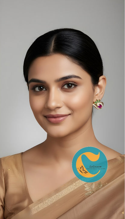 Bloom Aura American Diamond Stud Earrings