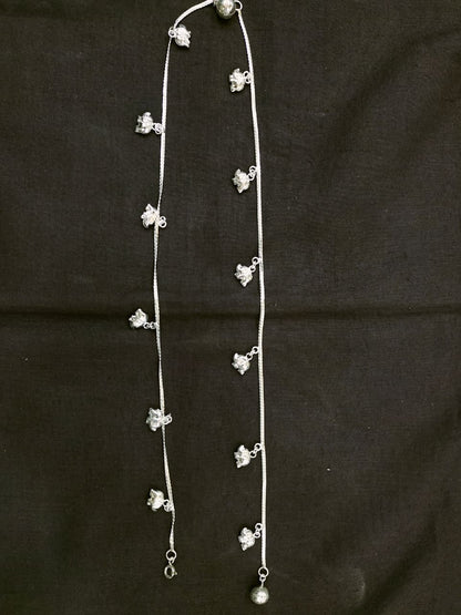 Silver Bloom Charm Anklet