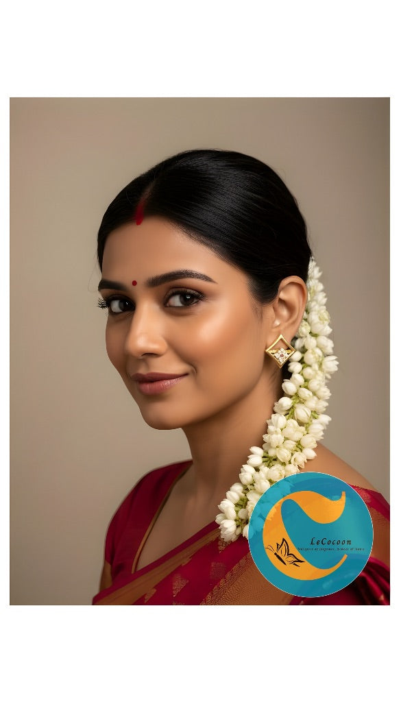 Crimson Glint American Diamond Stud Earrings