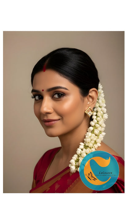 Crimson Glint American Diamond Stud Earrings