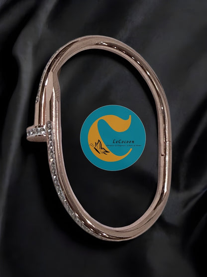 Nailhead Elegance Crystal Bangle