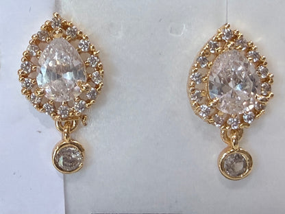 Crystal Teardrop American Diamond Earrings